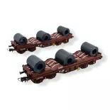 Wagons porte-coils sans capots de type Shimmns de la SNCB - ROCO 76338 - HO 1/87e