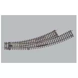 Left Curved Turnout R3-R4 - Wooden Sleepers 15° PIKO 55227 | HO 1/87 | Code 100