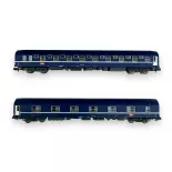 Lote de 2 coches cama T2 - Arnold HN4343 - N 1/160 - SNCF - Ep V / VI - 2R