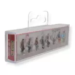 Pack de 8 Personnages assis - Figurine - FALLER 151684 - Échelle HO 1/87ème - Époque III