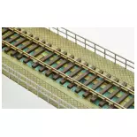 1-sporige metalen brug met landhoofden - 250 mm WoodModelism 108006 - HO 1/87