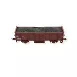 Brown gondola wagon - Loaded with coal - JUNIOR Jouef 5703 - HO : 1/87 - SNCF
