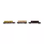 Coffret 3 wagons de marchandise porte-conteneur - MINITRIX 18702 - DB - N 1/160