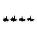 Lot de 4 charriots à bois sans frein - Minitrains 3002 - HOe 1/87 - DR - Ep III