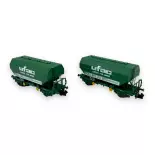 Set of 2 grain wagons - Ree Models NW-321 - N 1/160 - SNCF - Ep IV - 2R