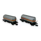Set of 2 gas tank wagons - Arnold HN6525 - N 1/160 - SNCF - Ep III - 2R