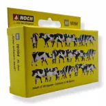 Pack XL 21 schwarz-weiße Kühe NOCH 16164 - HO 1/87