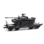 Char transport ferroviaire T-55A NVA, prêt à l'emploi - Artitec 6870234 - HO 1/87