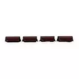 Set van 4 zelflossende wagens type Tal 963 - Minitrix 18271 - N 1/160 - DB - Ep IV - 2R