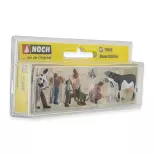 Pack of 5 "Peasant Family" figures with animals NOCH 15609 - HO : 1/87th