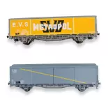 Set wagons couvert EVS Hs Trains160 16034 - N 1/160 - SNCF - Ep IV