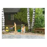 Scena "Barbecue per nudisti" con 2 figure Busch 7946 - HO 1/87