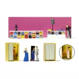 5 personnages essayant des vêtements dans une boutique - PREISER 10628 - HO 1/87
