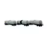 Set of 3 long ANF "SIMOTRA" tank wagons - Ree Models WB-594 - HO 1/87 - SNCF - Ep V/VI - 2R