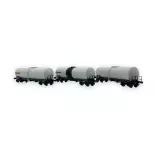 Set von 3 langen ANF Kesselwagen "SIMOTRA" - Ree Modelle WB-594 - HO 1/87 - SNCF - Ep V/VI - 2R