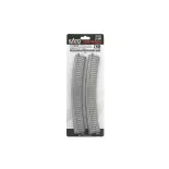4 rails courbes Unitrack (R730-22.5PC) CS 22,5 degrés - Kato 2-241 - HO 1/87
