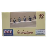 Lot de 6 conducteurs peints et décorés SAI 391 - HO : 1/87