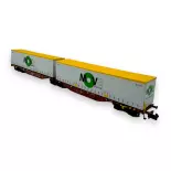 Wagon porte-conteneurs Sggmrss 90 Touax - Ree Modèles NW-209 - N 1/160 - SNCF - Ep V/VI - 2R