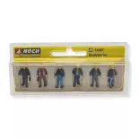 Lot of 6 figures, workers standing and walking NOCH 15057 - HO : 1/87