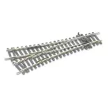 Aiguillage symétrique 168 mm 22,5° Peco ST247 Rayon 859,6 mm - HO : 1/87 - Code 100