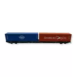 Wagon porte-conteneur Sggnss XL IGRA 96010056 - Rhein Cargo - HO 1/87 - EP VI