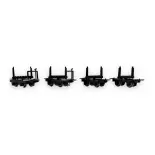 Set de 4 wagons de chargement de bois - Minitrains 3112 - HOe 1/87 - Ep III/IV