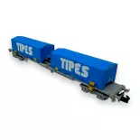 Wagon porte conteneur Sgss "TIPES" - Arnold HN6650 - N 1/160 - SNCF - Ep V