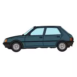 Voiture Peugeot 205 GE - REE MODELES CB152 - HO 1/87 - Bleue "TOPAZE"