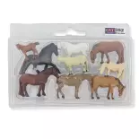 Lot de 9 chevaux et poneys de diverses races SAI 352 - HO : 1/87