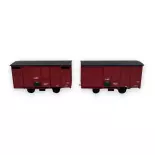 Set 2 wagons couverts - Ree Modèles VM-029 - HOe/HOm 1/87 - CFD - Ep III - 2R