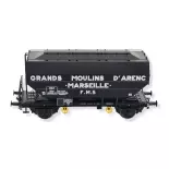 Getreidewaggon Grands Moulins d'Arenc schwarz - REE MODELES WB726 SNCF HO 1/87