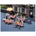 Lot de 4 tables et de 24 chaises - Faller 180442 - HO 1/87 - EP III