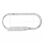 Straight track with ballast 55.5mm Fleischmann 9103 - N : 1/160 - Code 80