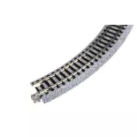 4 rails incurvés Unitrack Compact (R183-45) à 45 degrés - Kato 20-172 - HO 1/87