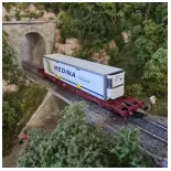 Sgss container wagon "Medina" JOUEF 6211 - SNCF - HO 1 : 87 - EP V