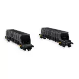 Set of 2 wagons trémies Faoos Arnold "S.G.W." HN6548 SCNF - N 1/160 - EP IV