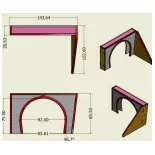 2-lane tunnel entrance & left retaining wall BoisModélisme 109009 - HO