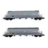 Set de 2 wagons silo à poussières - Fleischmann 849006 - N 1/160 - DR - EP
