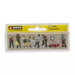 Set of 7 "Garden maintenance" figures & accessories NOCH 15598 HO 1/87