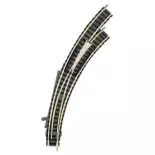 Aiguillage courbe droite R1/R2 Fleischmann 9169 cœur métal code 80 - N 1/160
