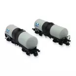 Set 2 Wagons Citernes ANF "Millet" - REE MODÈLES NW-230 - N 1/160 - SNCF - V