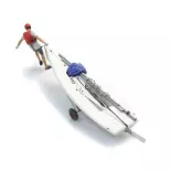 Voilier Laser sur remorque + figurine - AR387.595 - H0 1:87
