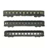 Set of 3 DEV AO Arnold passenger carriages HN4385 - N 1/160 - SNCF - EP IV