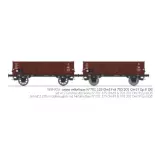 Set de 2 wagons tombereaux Ludwigshafen caisse métallique N°701 125 Om19 et 703 201 Om19 - Ree Modèles WB926 - HO 1/87 - DB - Ep III - 2R