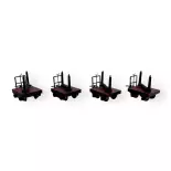 4 wagons Allemands de train de tranchées - Minitrains 5109 - HOe 1/87 - 2R