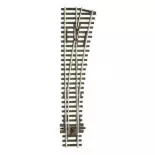 Aiguillage à droite 12° Peco SLE188 Electrofrog 259 mm code 75 - R 1524 mm - HO 1/87