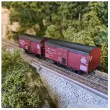 Set 2 Wagons ISOTHERME Ex-primeur rouge sideros REE MODELES WB763 - PLM HO 1/87