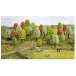 Pack de 25 arbres de printemps NOCH 26806 - HO 1/87 & TT 1/120 - Hauteur 35 à 90 mm