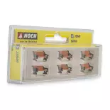 Pack of 6 brown and black benches NOCH 36849 - N : 1/160