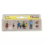 Set of 6 hikers with two rucksacks - NOCH 15872 - HO 1/87